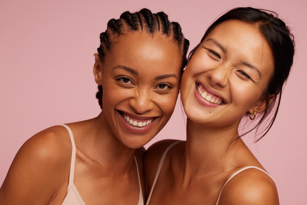 Two women smiling